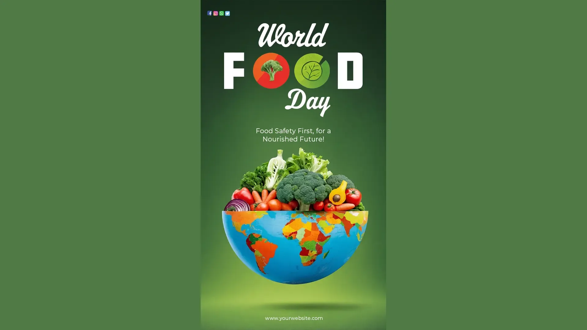 World Food Day Celebration Instagram Story with Healthy Globe image